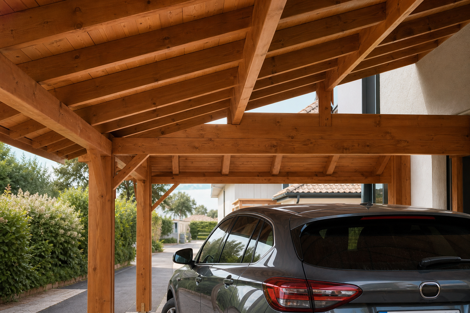 Madeira para cobertura de garagem